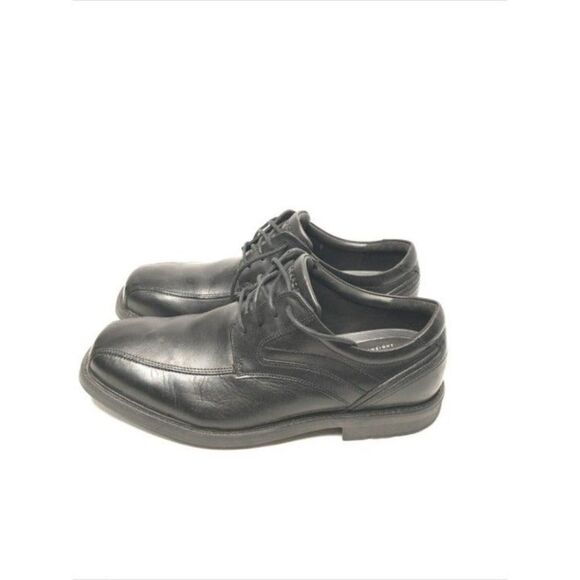 ROCKPORT Sherwood Bike Toe Oxford Leather Black Walkability Lightweight US10